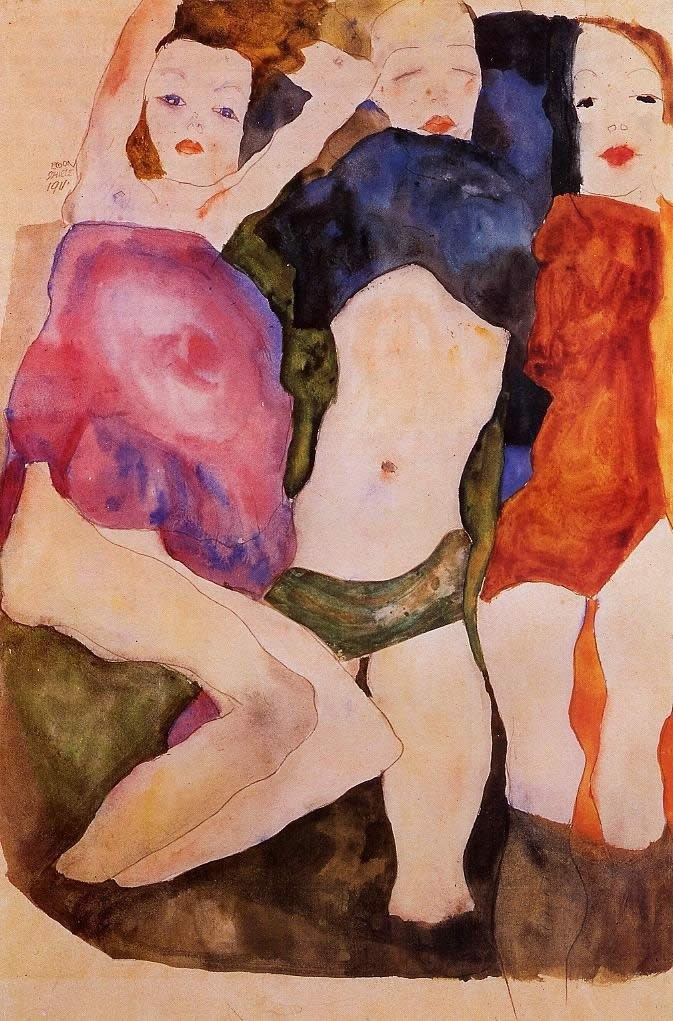 Egon Schiele Three Girls